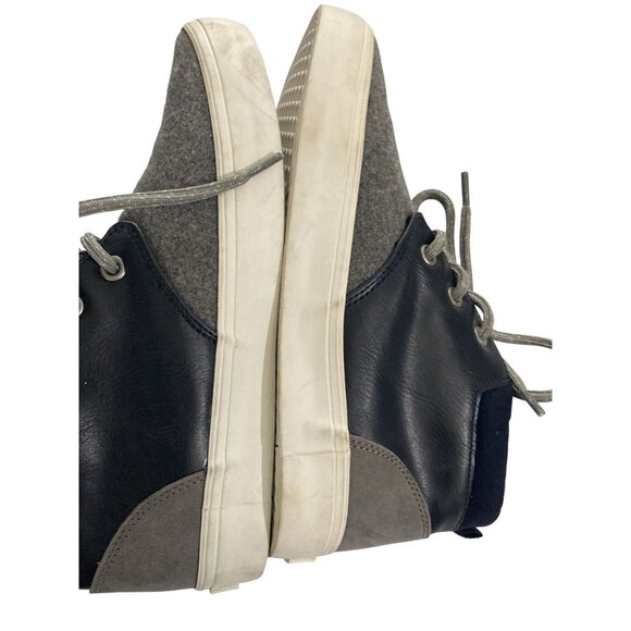 Old Navy Kids Size 3 Navy Gray Midtop Wool PU Sneakers - Picture 6 of 8